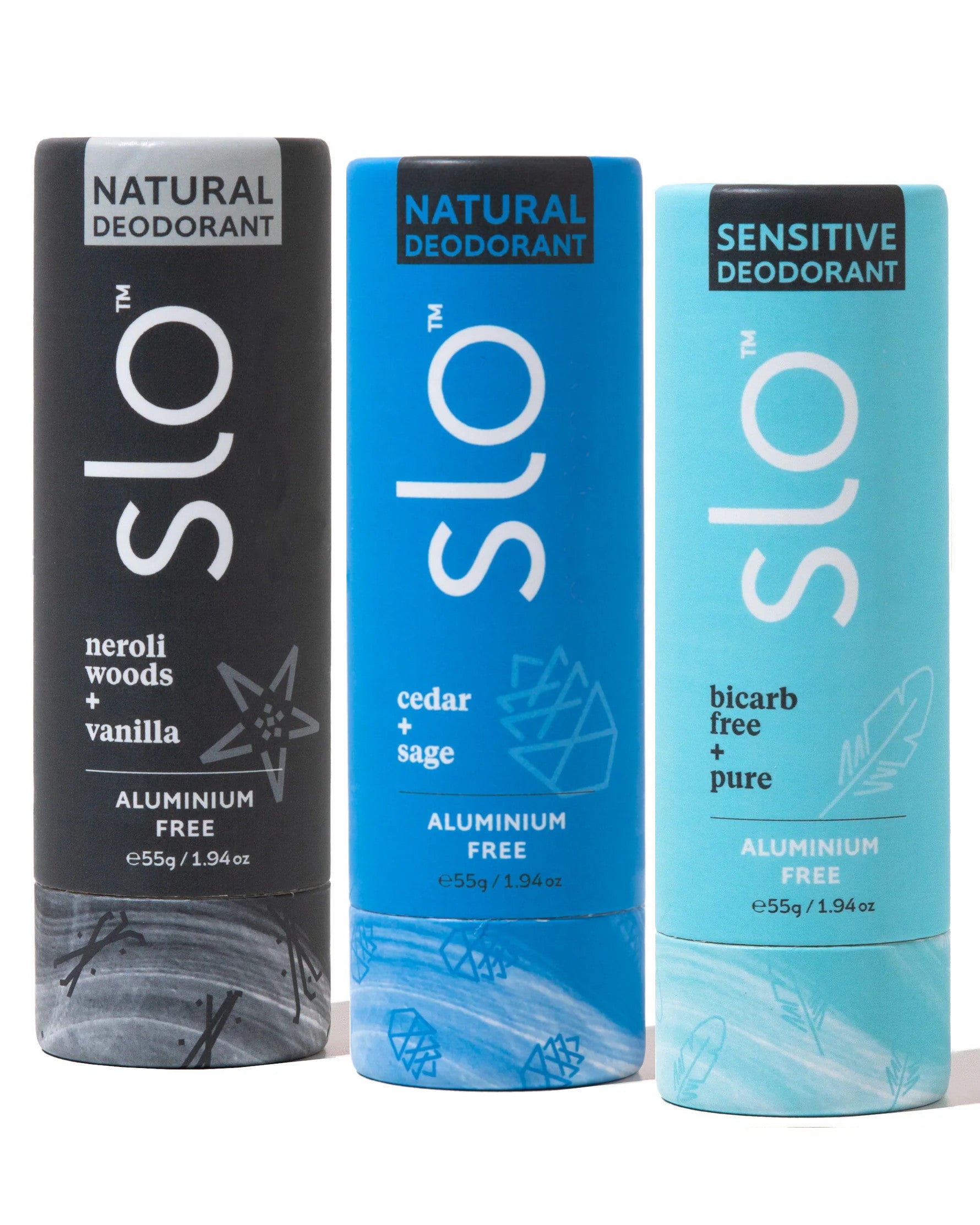3 Natural Deodorant Bundle Pack Neroli + Cedar + Sensitive